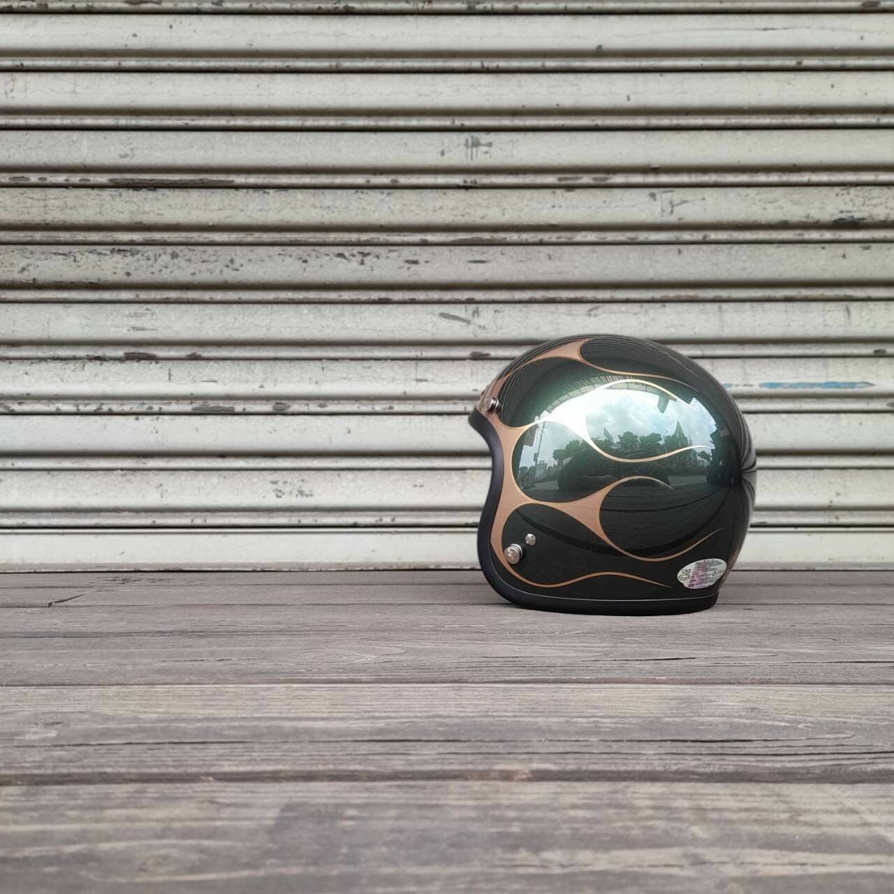 GALLOP 彩繪 月火 橄欖綠 3/4罩 復古帽