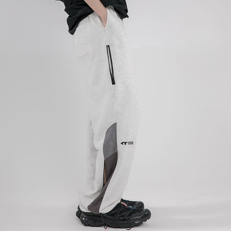 PUPILtravel 22SE 運動毛圈衛衣麂皮拼接拉鍊束口褲