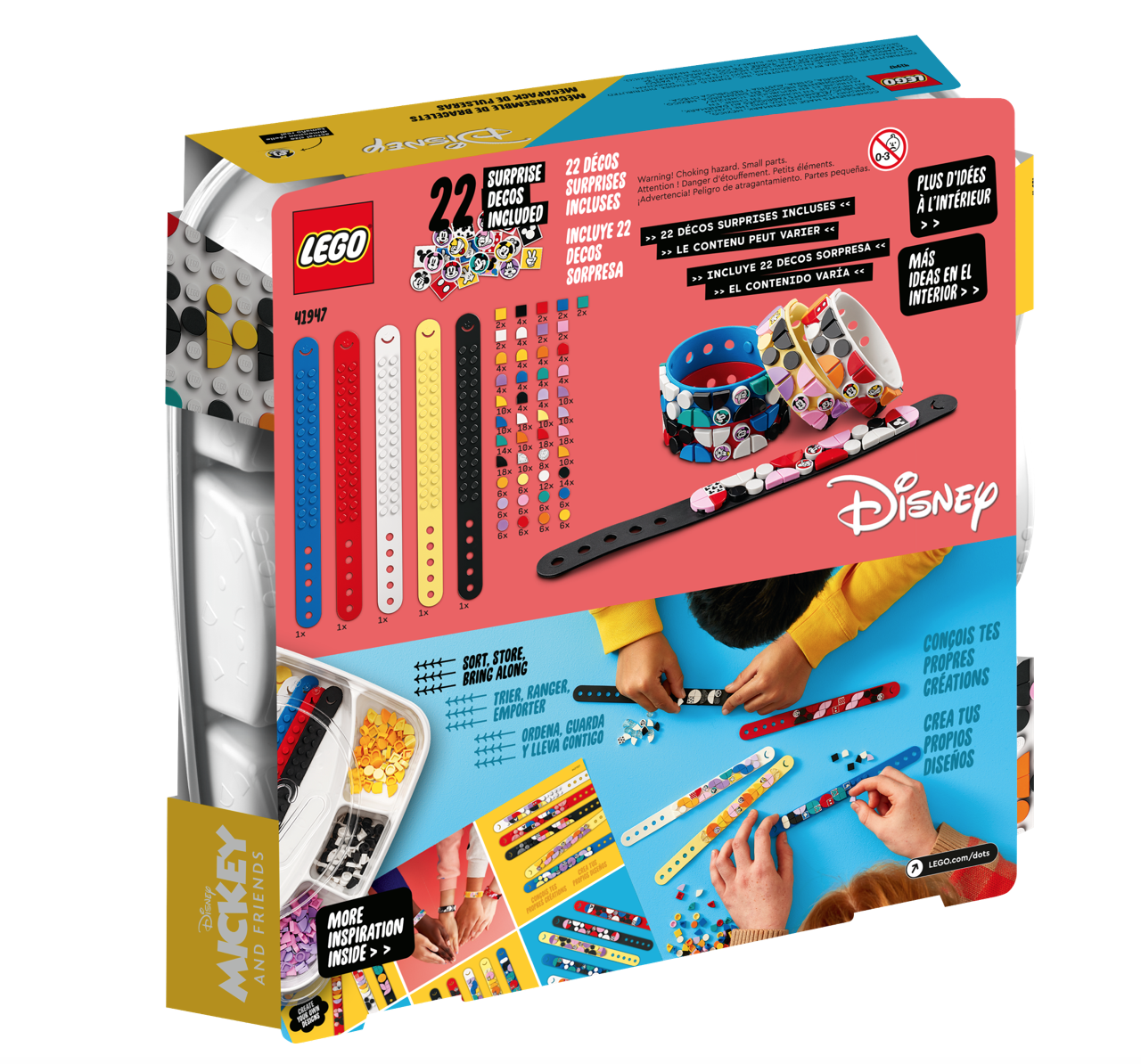[飛米樂高積木磚賣店] LEGO 41947 DOTS-豆豆手環超值組-米奇和他的朋友們