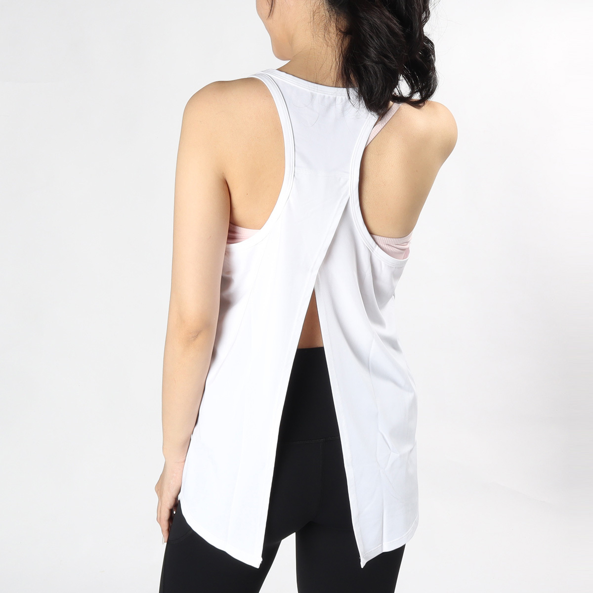 寬鬆長版燕尾開叉工字瑜珈/運動/機能背心*