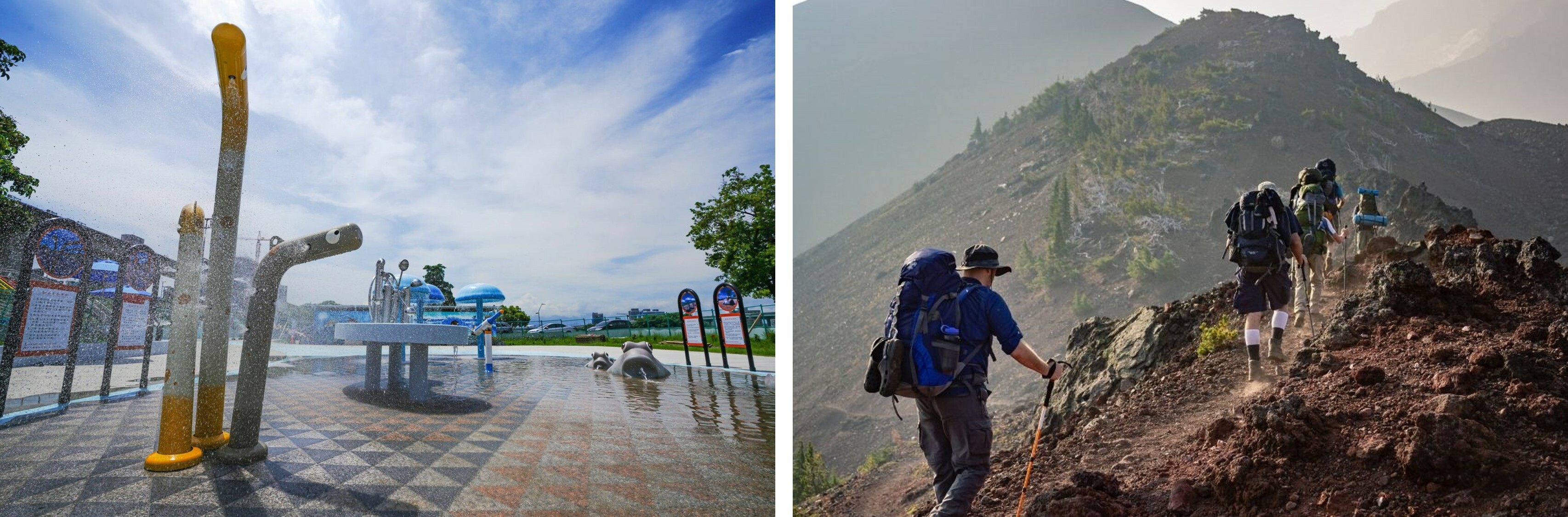 去水上樂園、登山等是避暑的好選擇之一。
