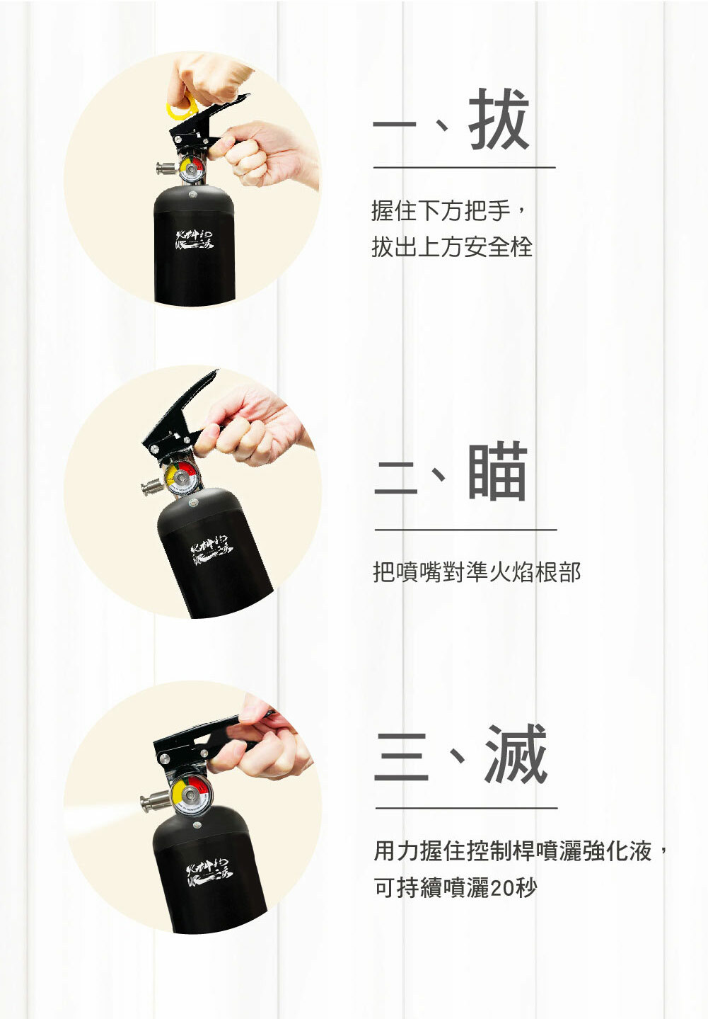 滅火器操作口訣拉瞄滅