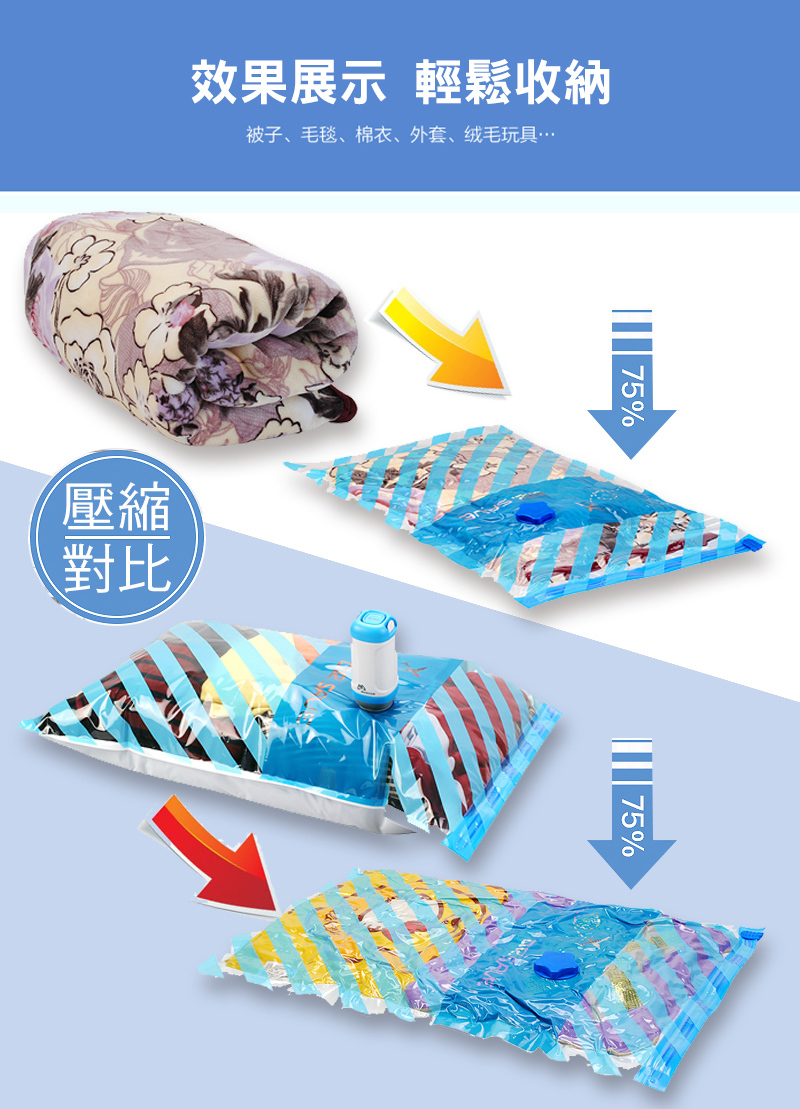 輕鬆收納被子、毛毯、外套、絨毛玩具等