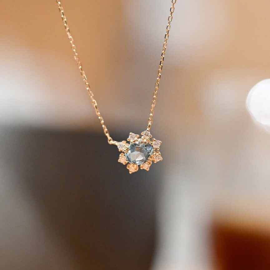 18K Kechi Aquamarine Diamond Necklace