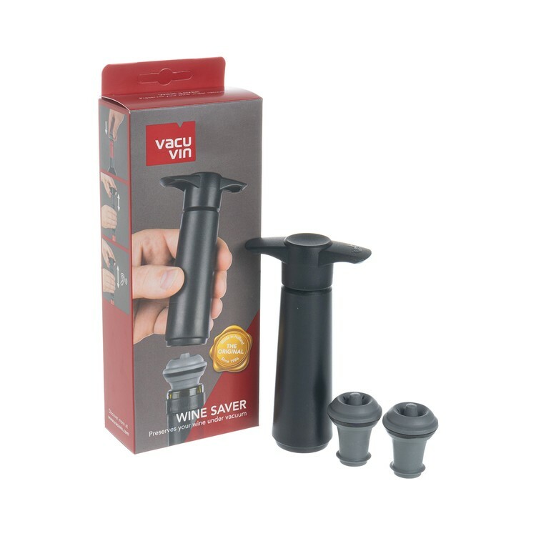Vacu Vin 黑色真空紅酒儲存器 (連 1 個泵及 2 個瓶塞)