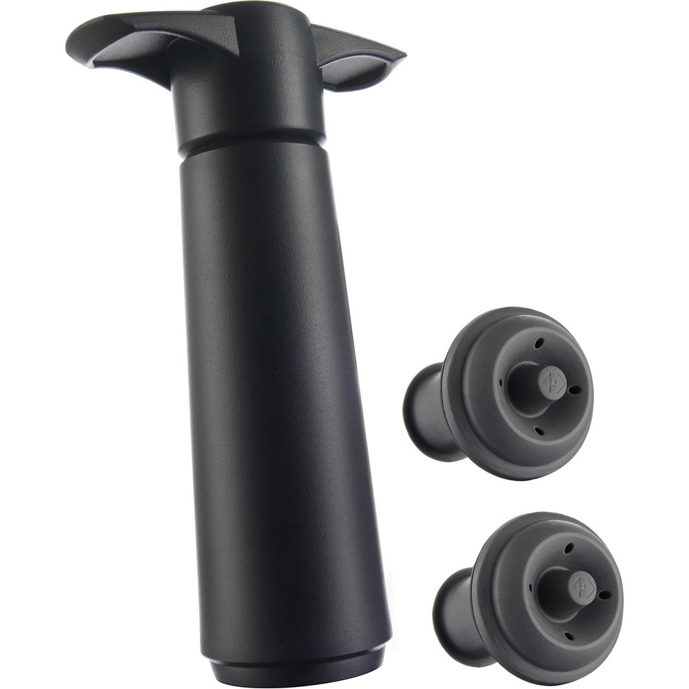 Vacu Vin 黑色真空紅酒儲存器 (連 1 個泵及 2 個瓶塞)