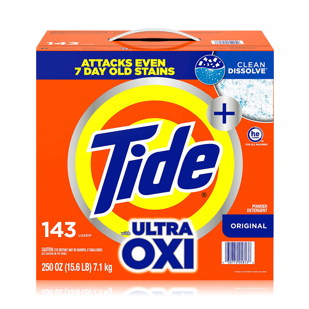 【Tide】濃縮OXI亮白護色洗衣粉250oz/7.1kg(請選宅配配送)