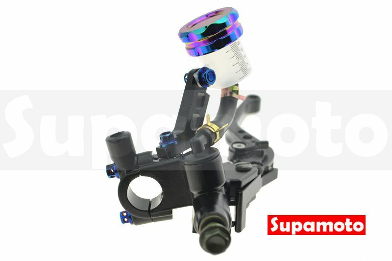 -Supamoto- 煞車 總泵 雙碟 主缸 彩鈦 拉桿 側推 油壺 總成 油杯 通用 改裝 鋁合金