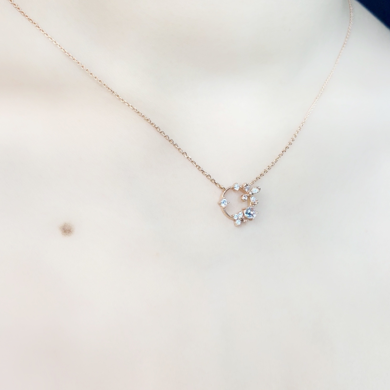 | 925 Silver・ White Gold ・Rose Gold| Snowy Flowers Necklace  | NE0557 |