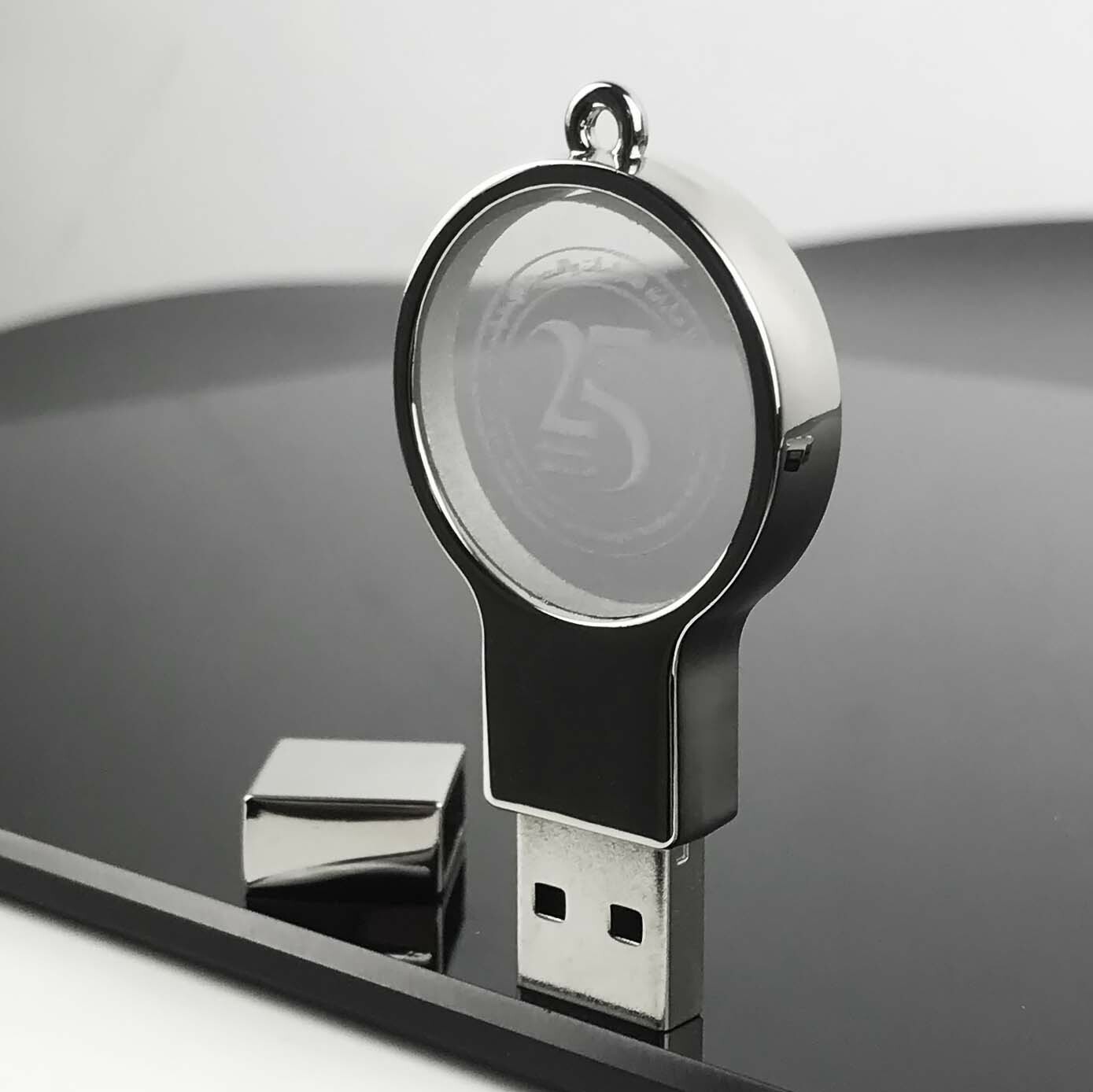 放大鏡圓形水晶發光USB