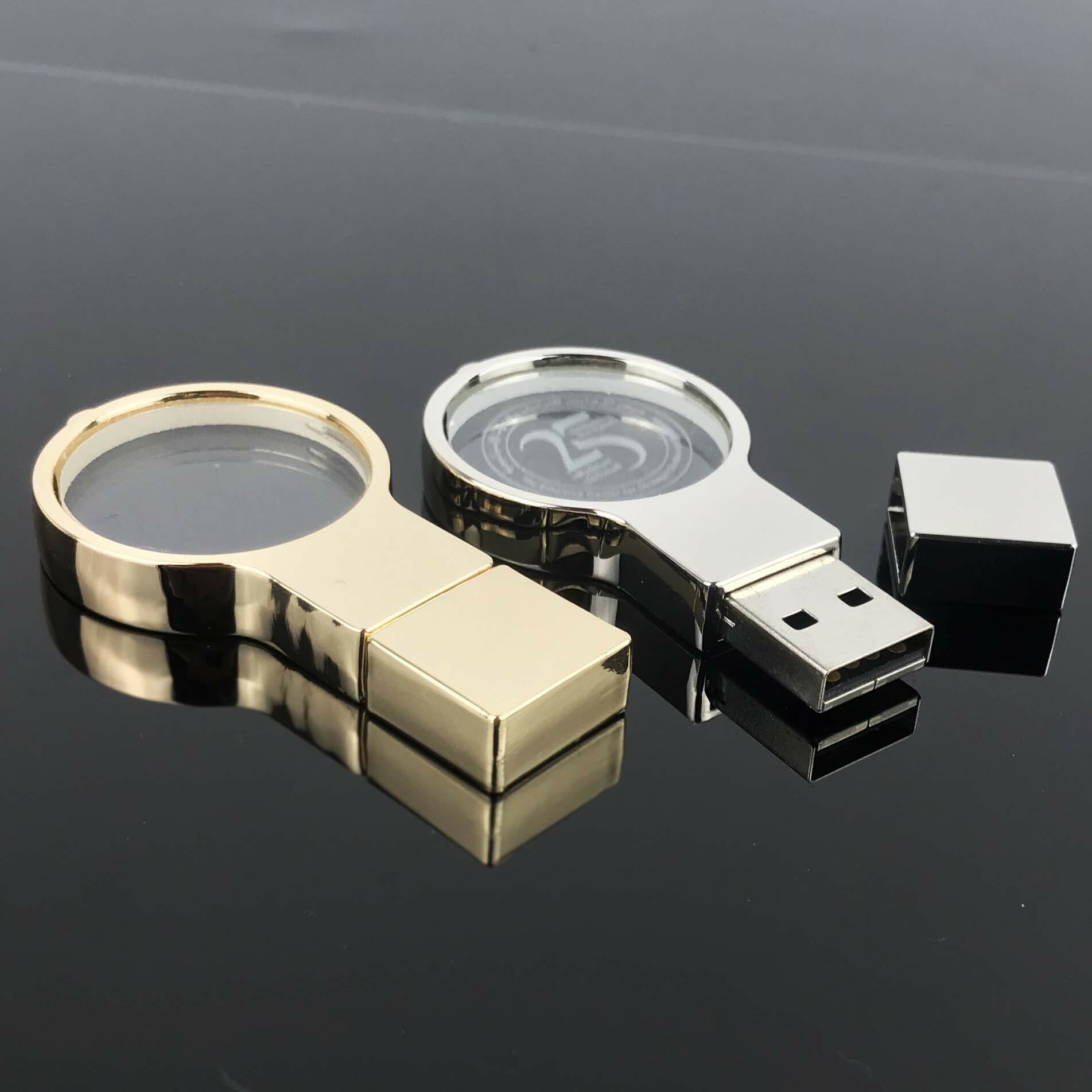放大鏡圓形水晶發光USB