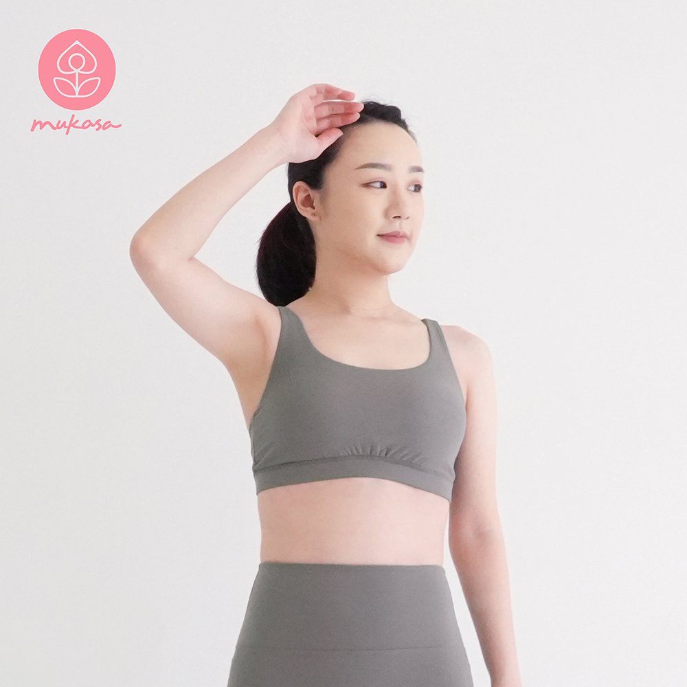 Mukasa 交叉美背運動內衣 - 太空灰 MUK-2200103
