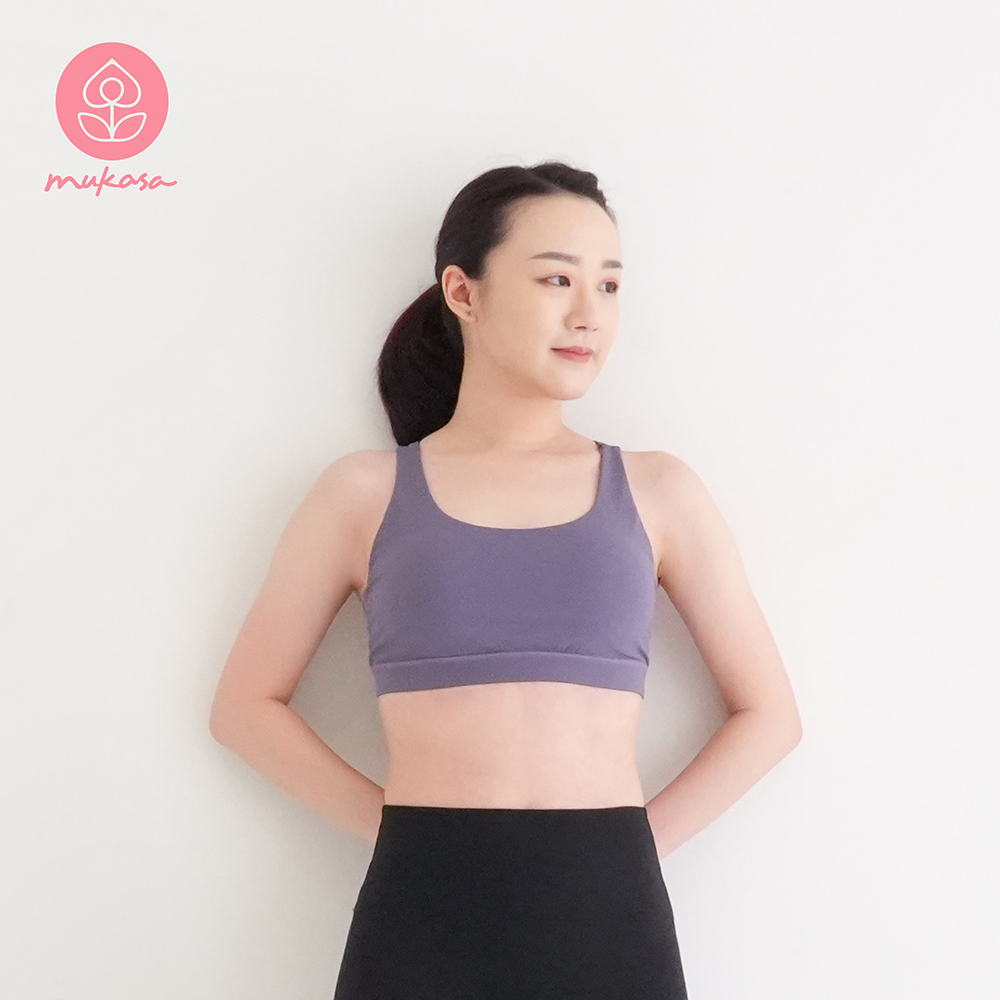 Mukasa 交叉美背運動內衣 - 丁香紫 MUK-2200105