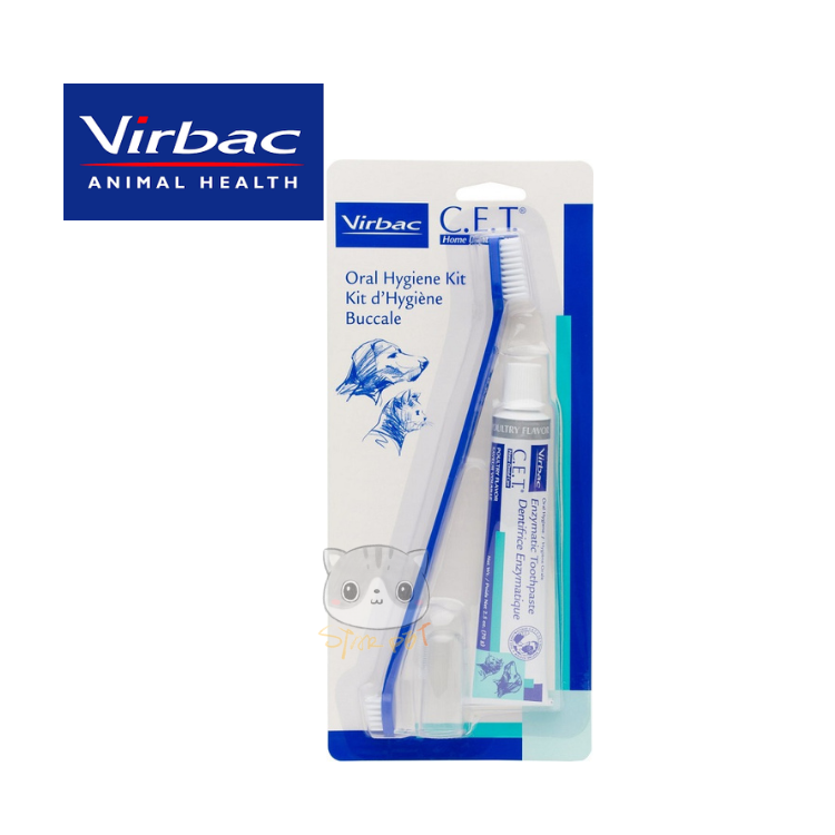Virbac C.E.T. Enzymatic Oral Hygiene Kit for Cats & Dogs 70g
