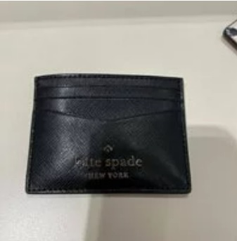 [S] KATE SPADE SMALL SLIM CARD HOLDER SAFFIANO LEATHER,BLACK, WLR00129-001 (SKS178)
