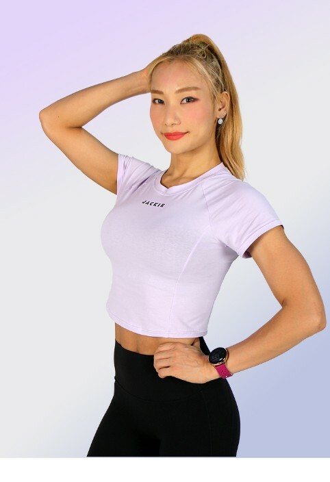 JACKIE短版藕荷色T-SHIRT