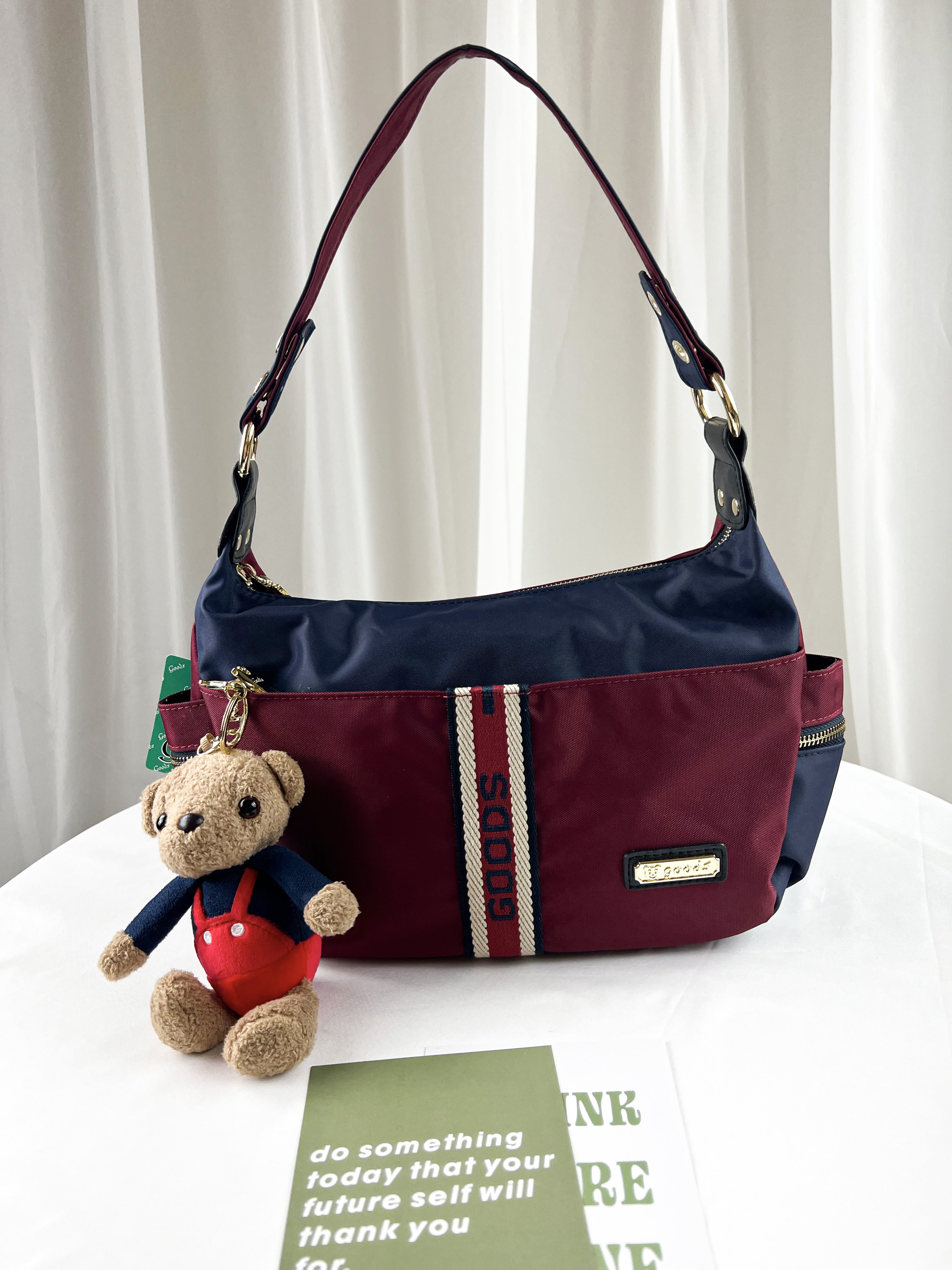 GOODS 織帶藍紅 防潑水肩背包 / 側背包  #2754