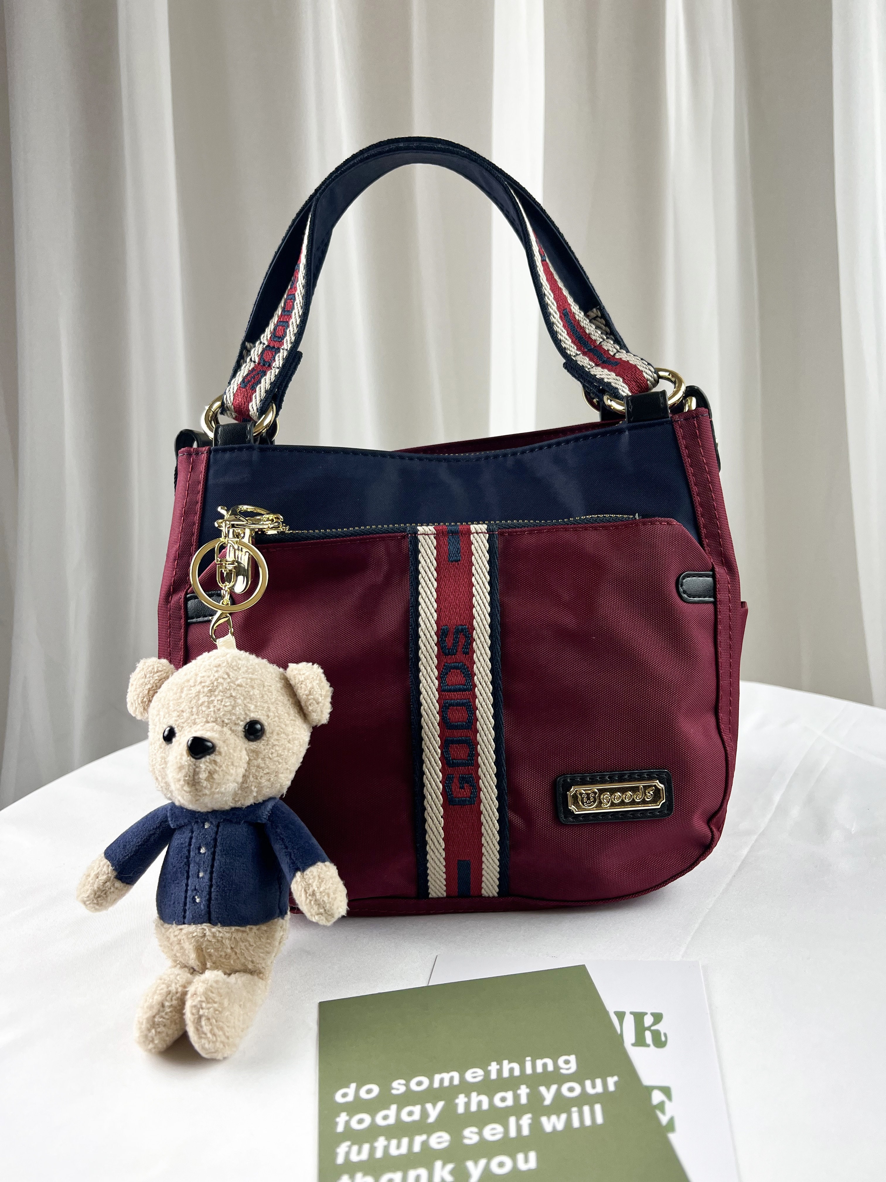 GOODS 織帶藍紅 防潑水手提包 / 側背包  #2527