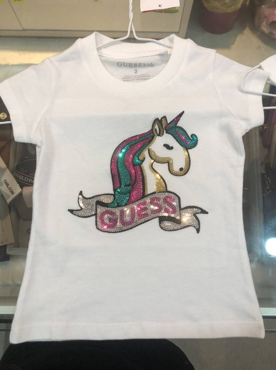 [S] GUESS JENNI UNICORN TEE,WHITE, K89I14K5SJ0-TWHT (SGU90)