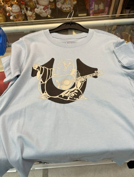 [S] TRUE RELIGION BUDDHA HS CREW NECK TEE,BLUE FOG, 300100-BLUE FOG [FINAL SALE]  (STR61)