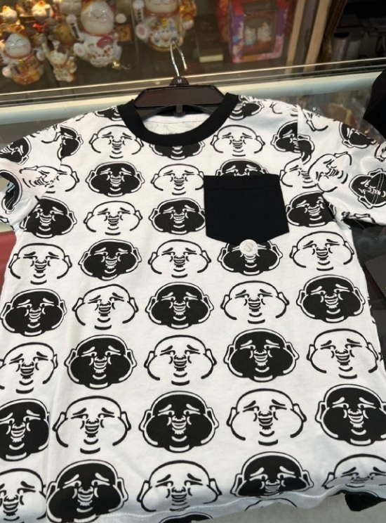 [S] TRUE RELIGION BUDDHA ALLOVER CREW NECK TEE,WHITE, 300047-WHITE [FINAL SALE] (STR62)