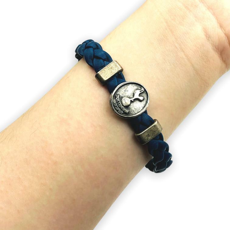 熱刺藍色仿皮金屬會徽手帶