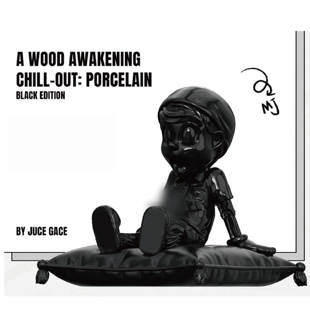 Mighty Jaxx A WOOD AWAKENING CHILL- OUT 勃起小木偶 電鍍 全黑 VIP限定 中國限量款 現貨