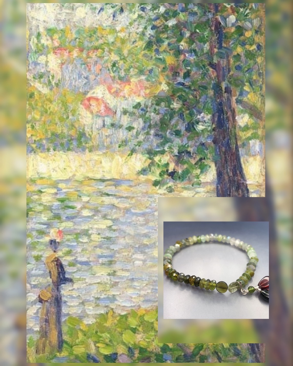 世界名畫系列_早晨散步02 丨十月丨綠色系碧璽丨事業與人際關係