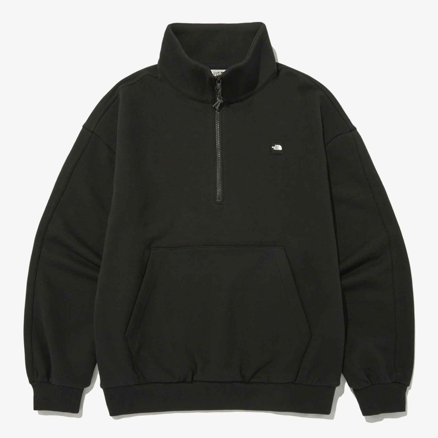 THE NORTH FACE 白標 COMFY HALF ZIP 拉鍊 開襟衫 長袖 黑 NM5MN52J