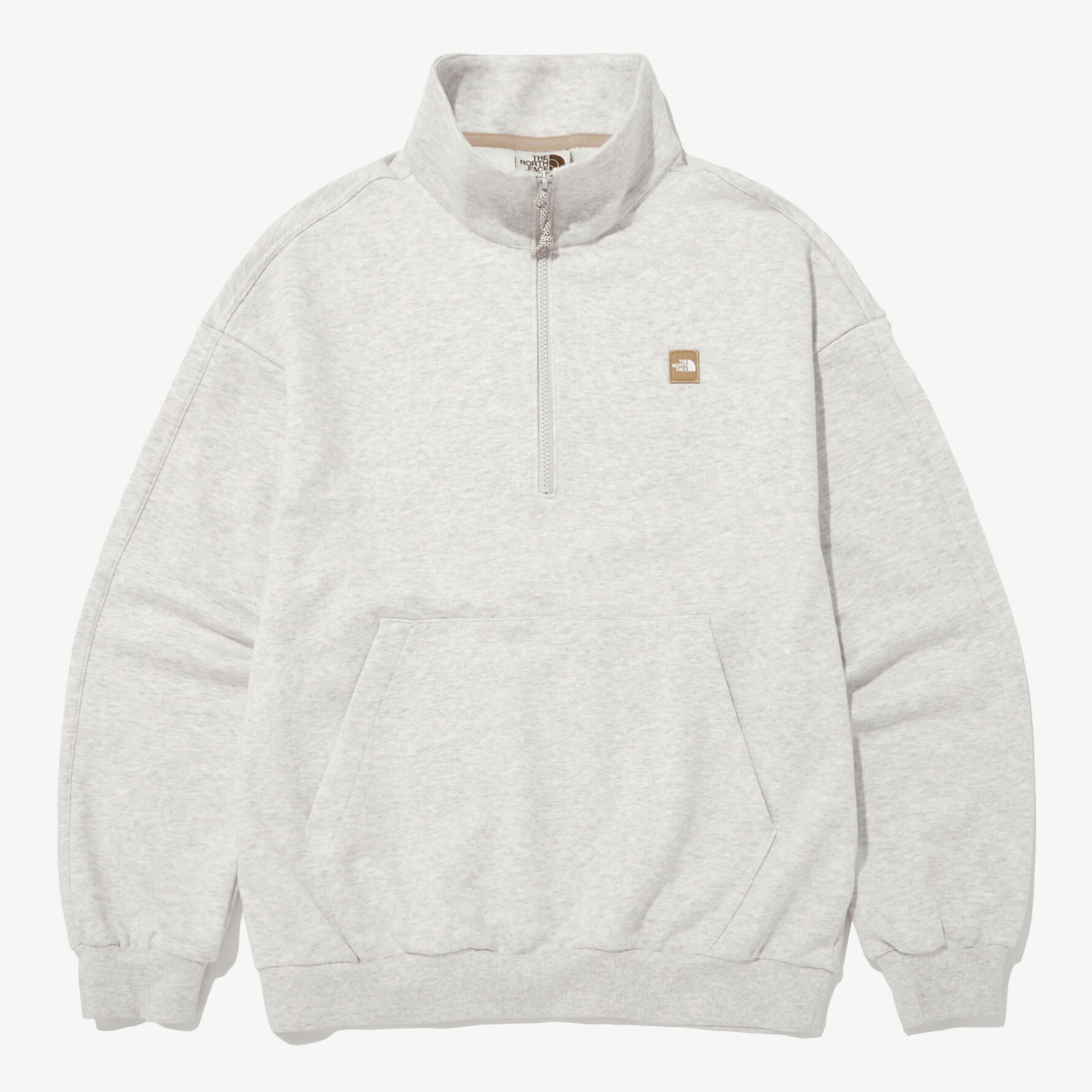 THE NORTH FACE 白標 COMFY HALF ZIP 拉鍊 開襟衫 長袖 白灰 NM5MN52K