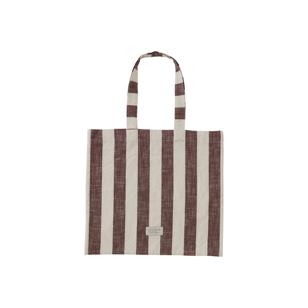 OYOY Tote 托特純棉手提袋 / 條紋棕