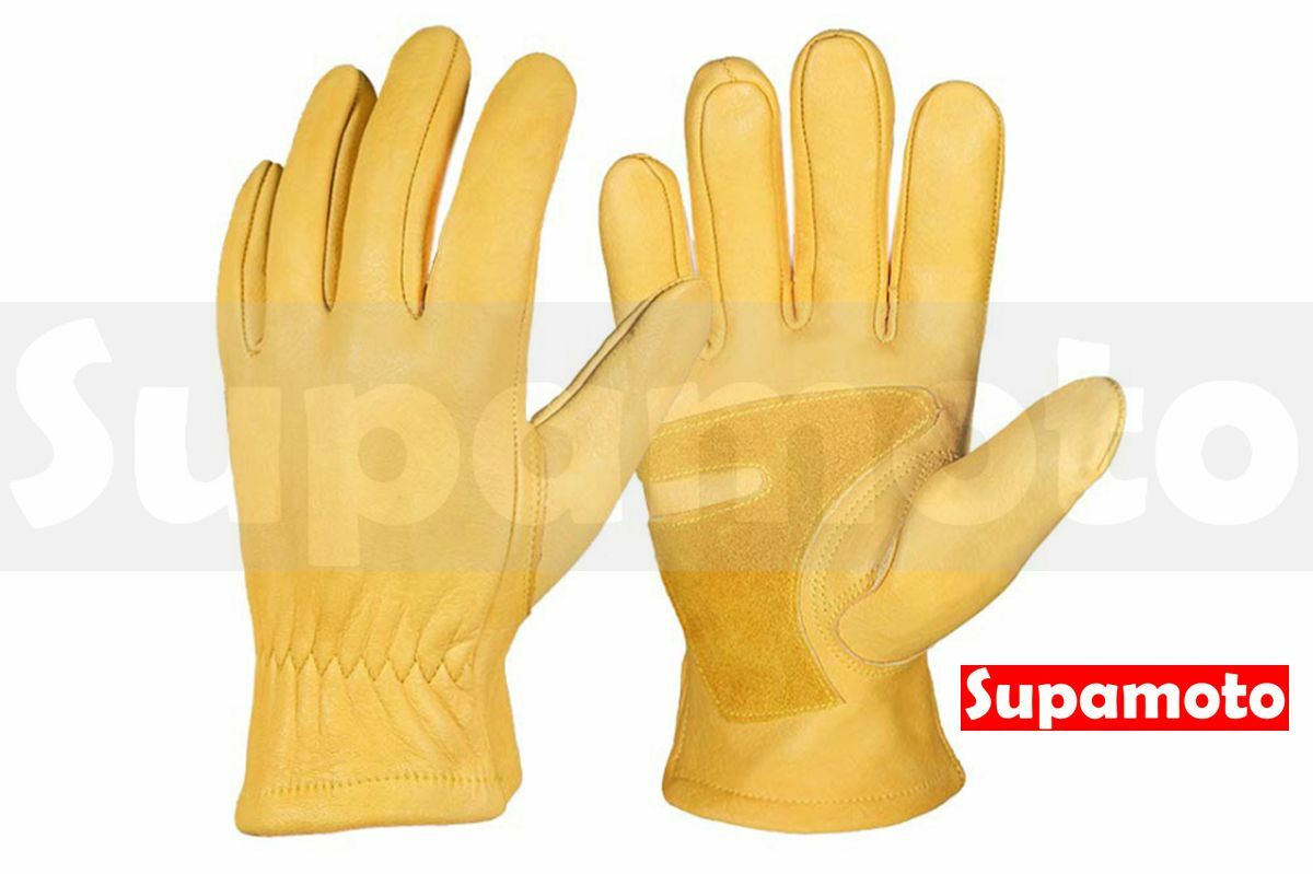 -Supamoto- 復古 牛皮 手套 黃色 真皮 防風 防寒 883 SR400 咖啡 CAFE 嬉皮 美式