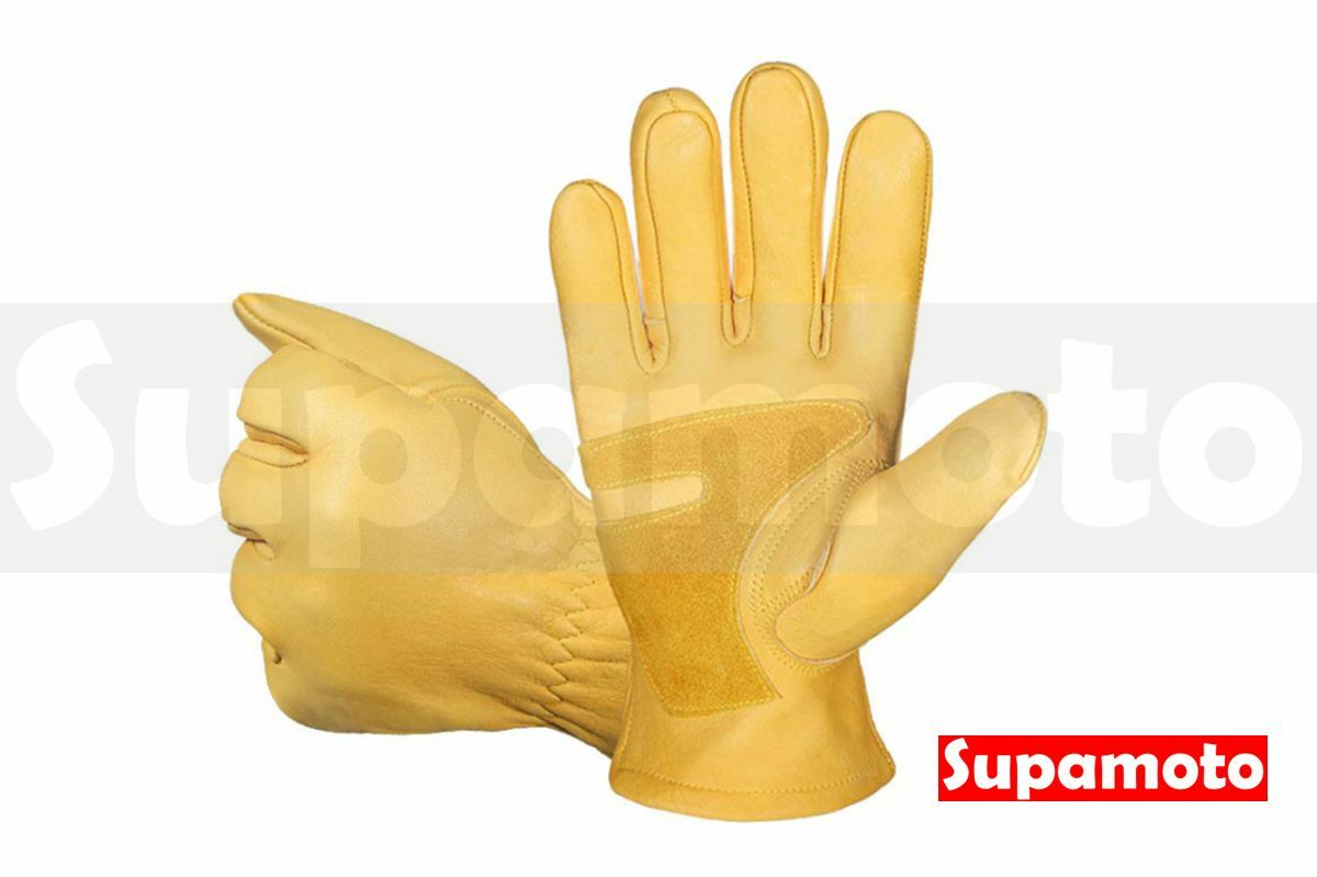 -Supamoto- 復古 牛皮 手套 黃色 真皮 防風 防寒 883 SR400 咖啡 CAFE 嬉皮 美式