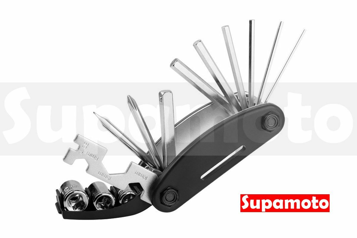 -Supamoto- 維修 摺疊 隨身工具 自行車 板手 內六角 六角 組合工具 折疊工具 套筒 15合1 多功能 野外