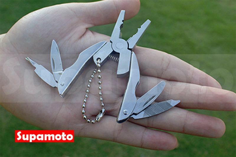 -Supamoto- 摺疊 工具 B款 工具鉗 不鏽鋼 工具組 隨身 鑰匙圈 十字 收納袋 開瓶器