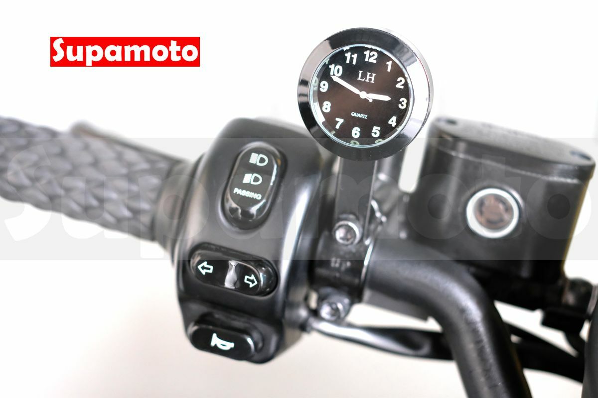 -Supamoto- 車把 時鐘 防水 速可達 檔車 M6 手把 復古 重機 電鍍 時間 握把 手錶