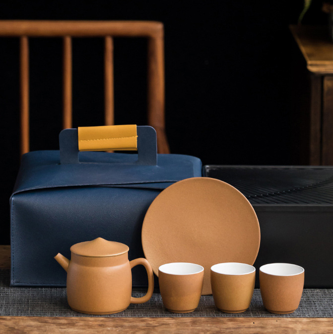 粗陶快客杯茶具旅行組