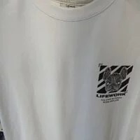 [S] LIFEWORK SPRAY EMBROIDERY SHORT SLEEVE T-SHIRT, WHITE, LW222TS62600 (SLW121)