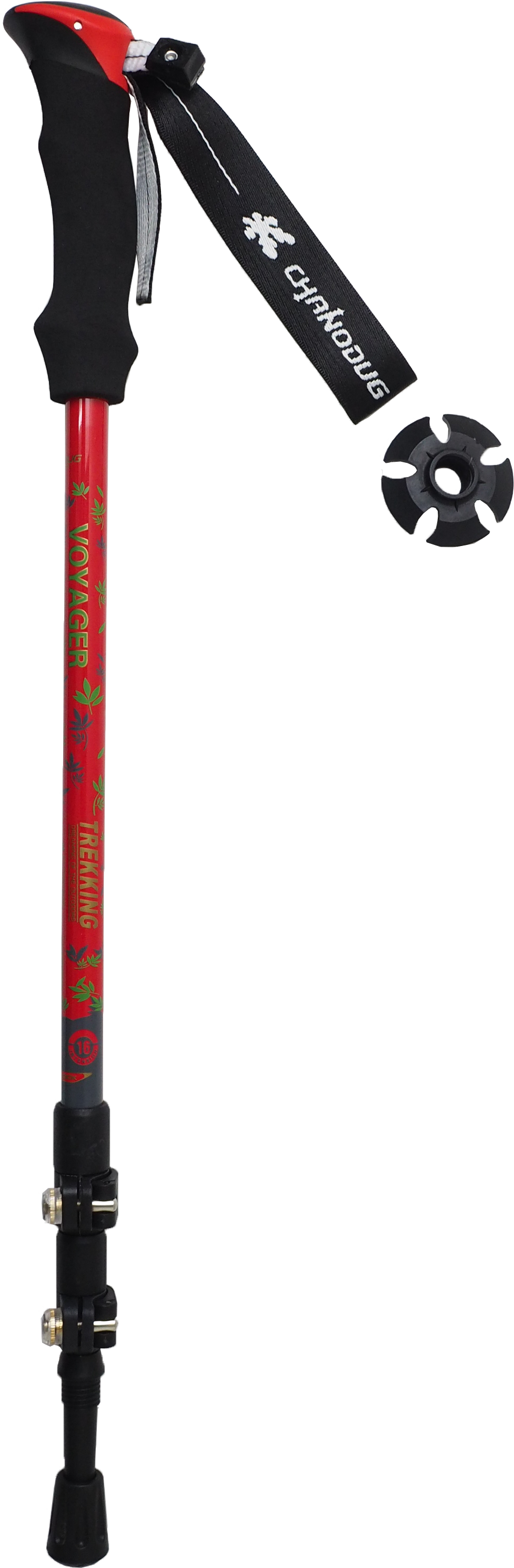 鋁合金快扣登山杖 黑、紅 230g 直握/EVA/登山/健行/拐杖 87CFY9034