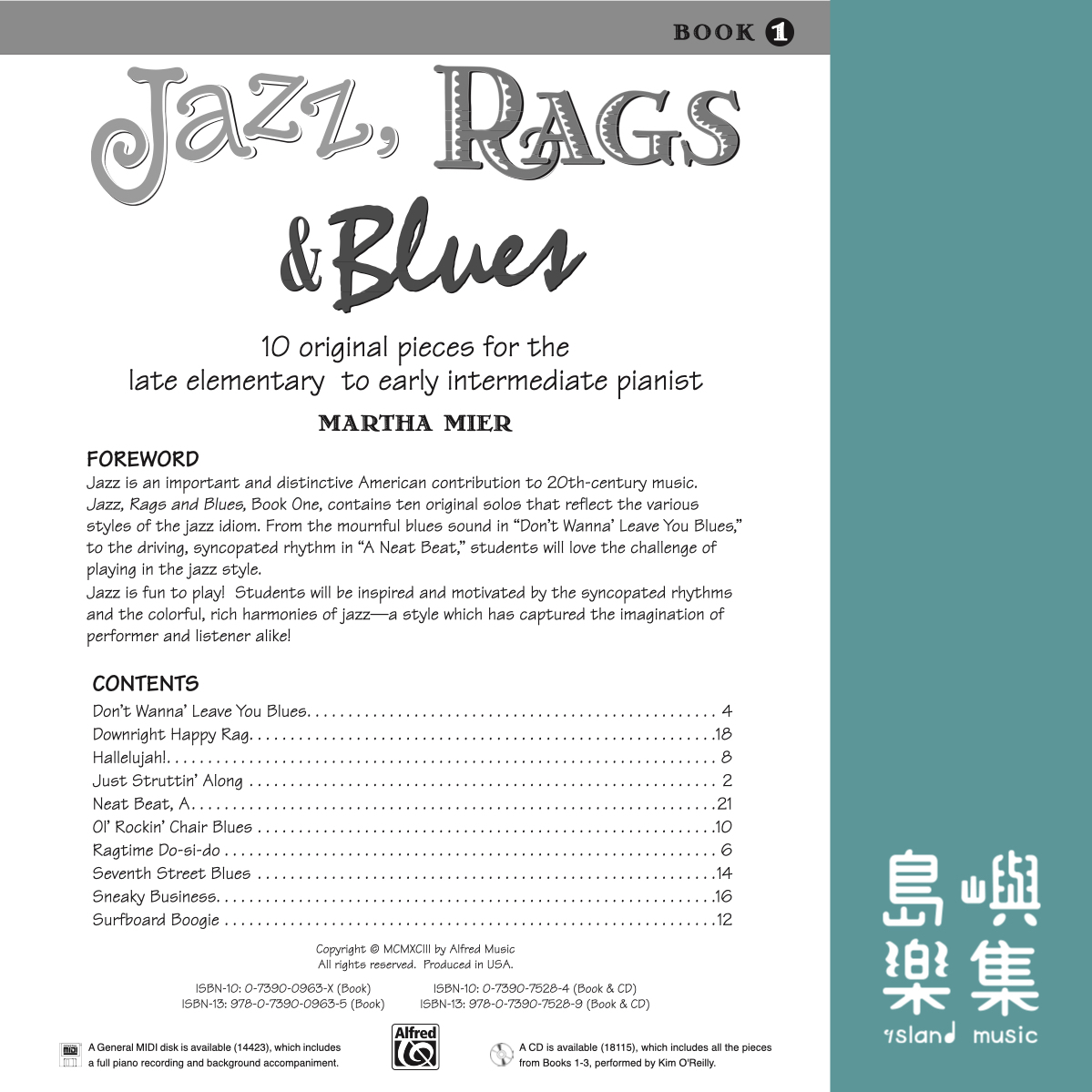JAZZ RAGS & BLUES 1/PNO/BK&ACODE