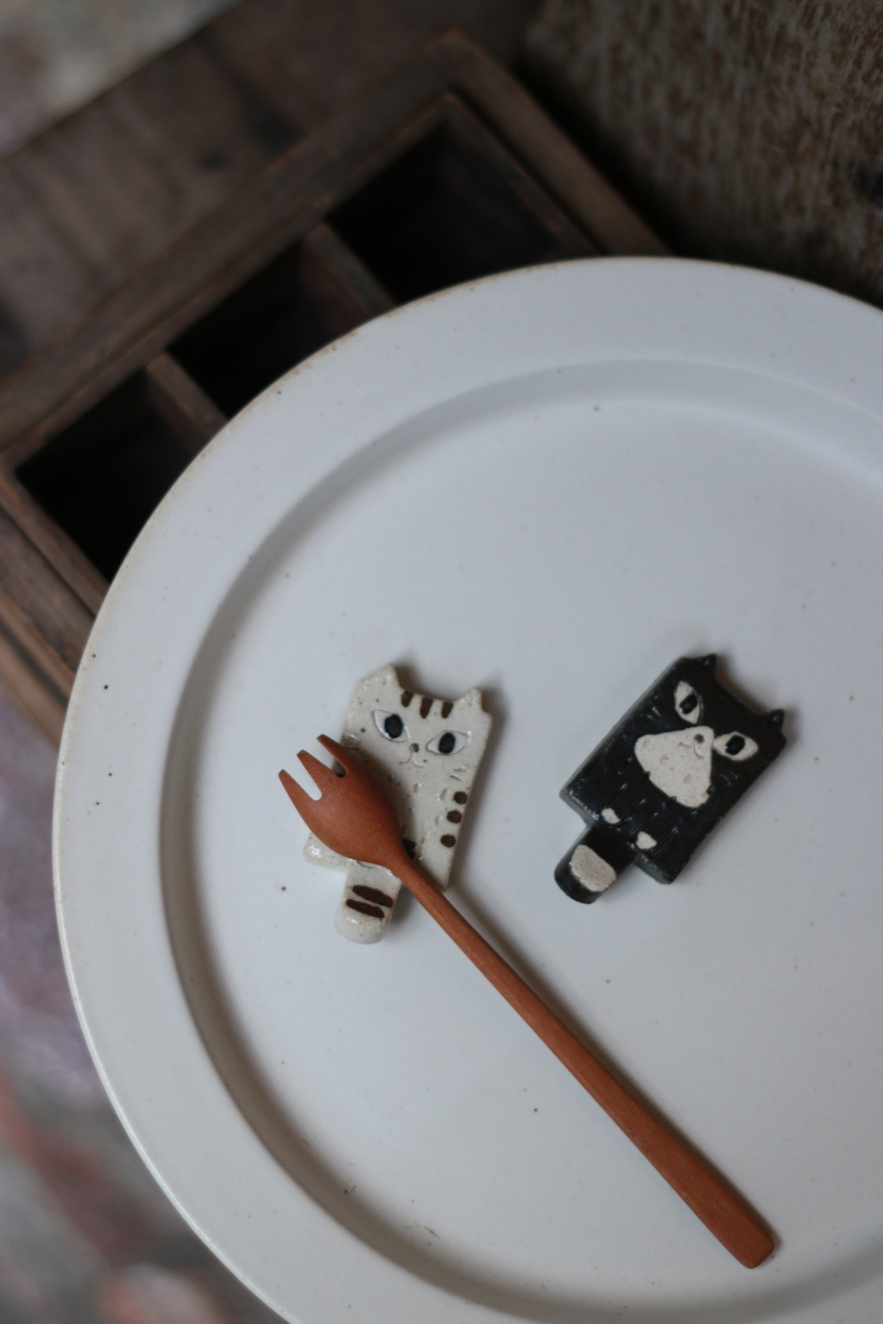 貓咪手作陶製筷架