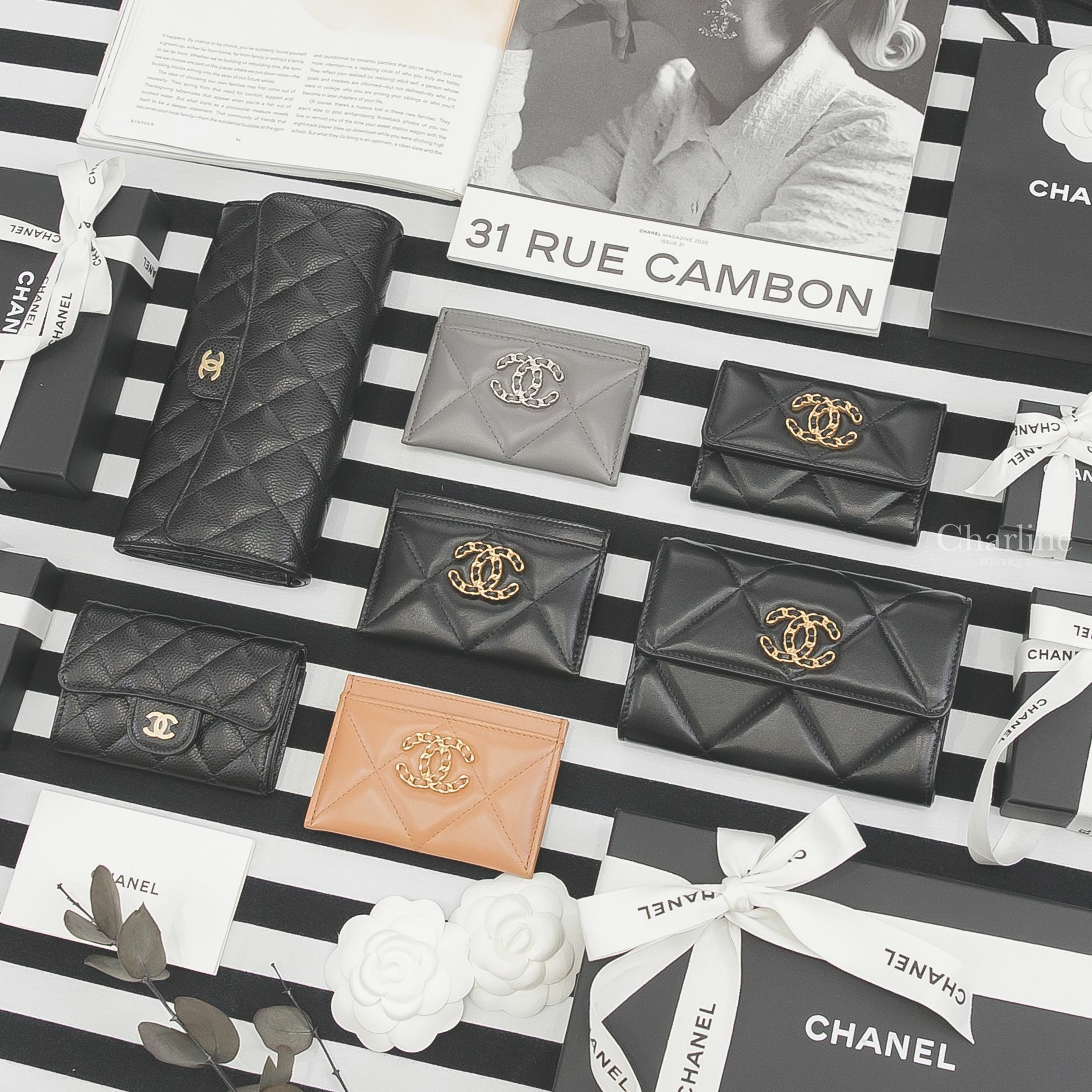 Chanel 黑色金鍊帶CC大菱格羊皮卡片夾,灰色銀鍊帶CC大菱格羊皮卡片夾,焦糖色金鍊帶CC大菱格羊皮卡片夾,黑色金鍊帶CC大菱格羊皮零錢包,黑色金CC大菱格羊皮中夾, 黑色金CC長夾,黑色金CC零錢夾-Charline Boutique 精品代購