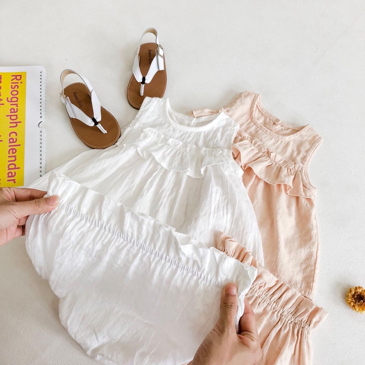 棉質無袖木耳上衣aka燈籠麵包褲