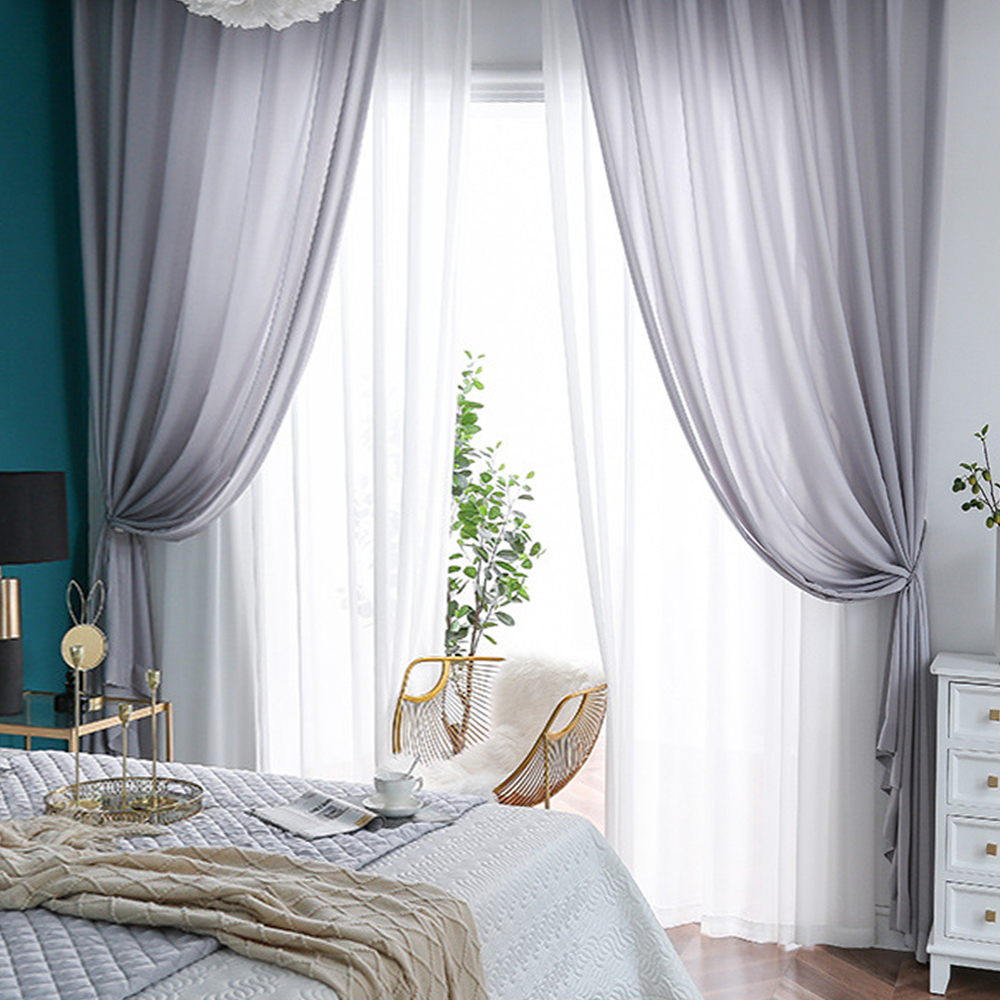 不透人• 灰色 •透光窗紗