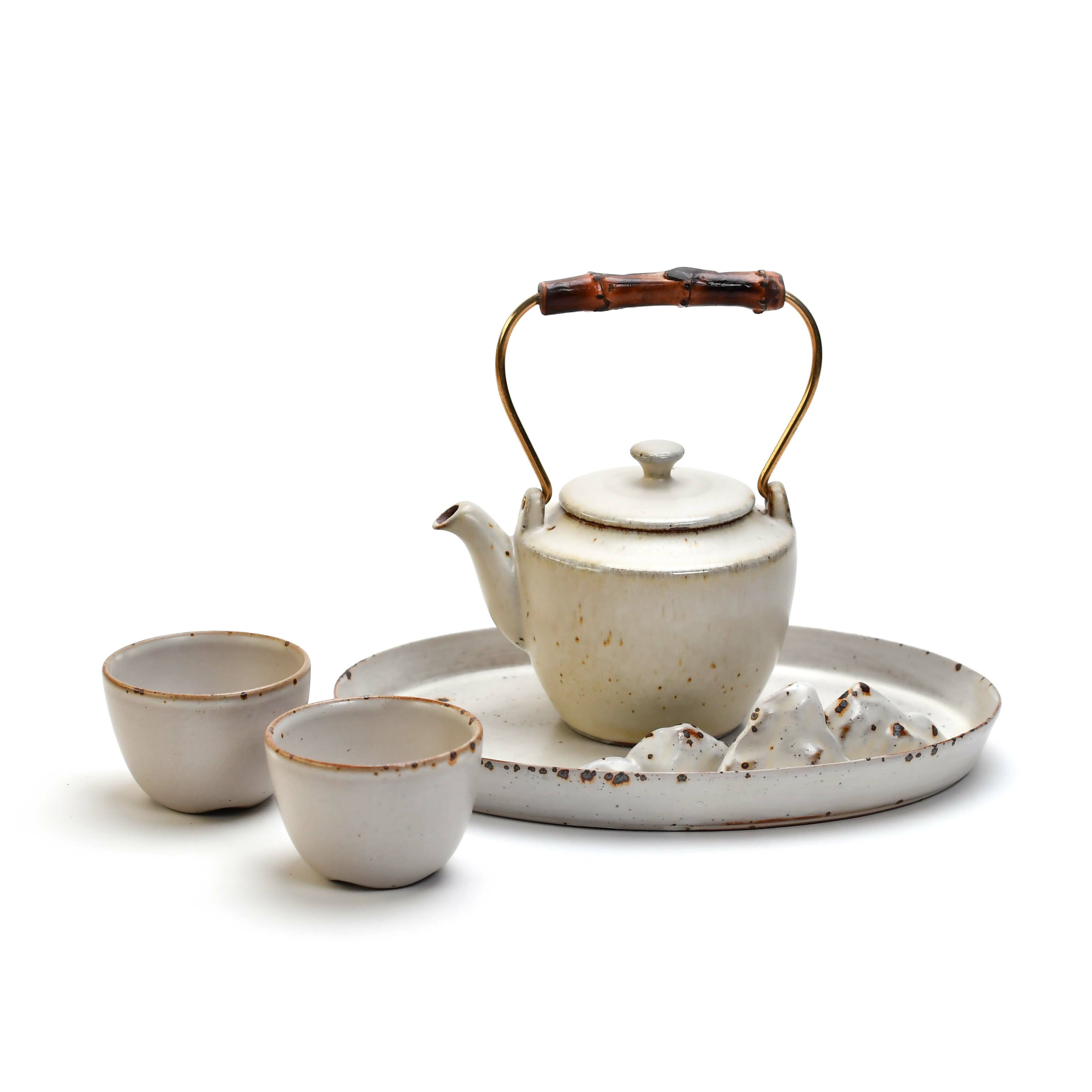 陶作坊│老岩泥如初白提樑壺 (火/焱/焱焱)