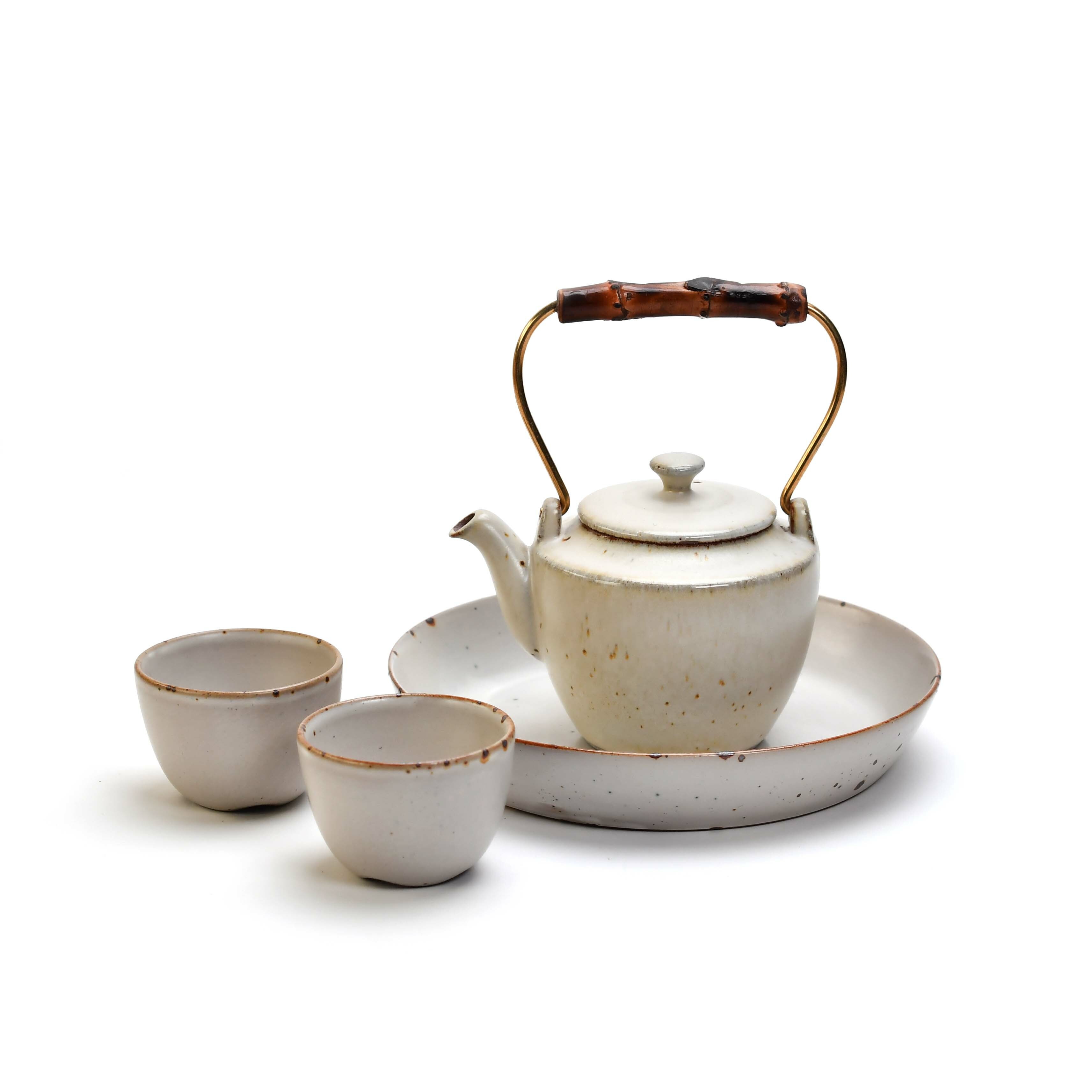 陶作坊│老岩泥如初白提樑壺 (火/焱/焱焱)