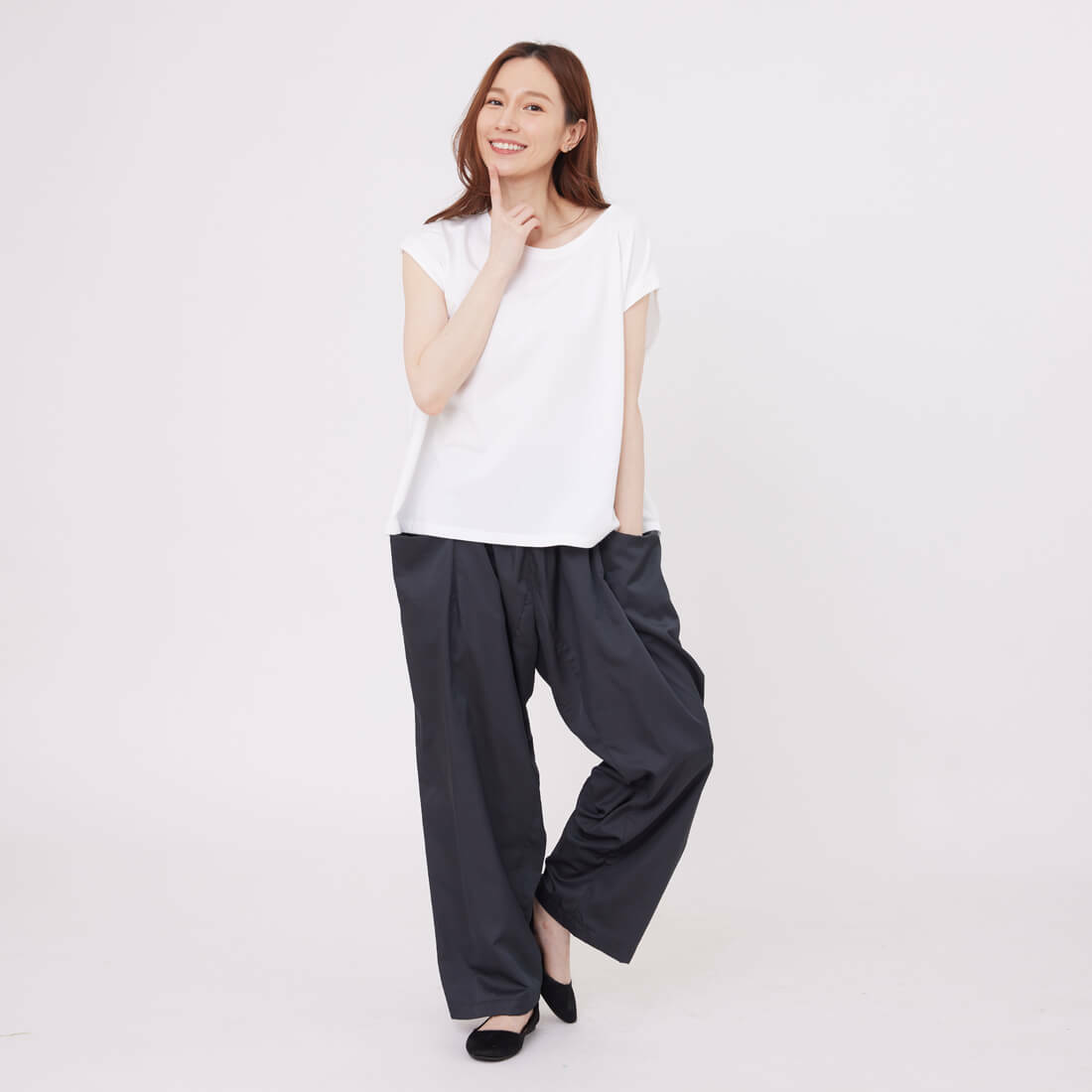 Alen大口袋鬆緊哈倫褲/碳黑