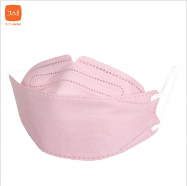 B&H 瑞士寶琪 韓式4層3D立體嬰、幼童口罩 (適合3歲或以下)5個獨立包裝 - 粉紅色 | BFE PFE>95% 小童口罩 兒童口罩 立體口罩 3歲或以下 KF94 快速測試 彈性耳帶