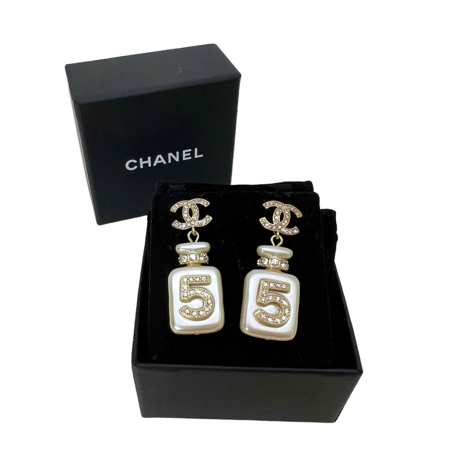 全新CHANEL耳環AB8469 CC LOGO 垂吊NO.5香水瓶Chanel earring #BR