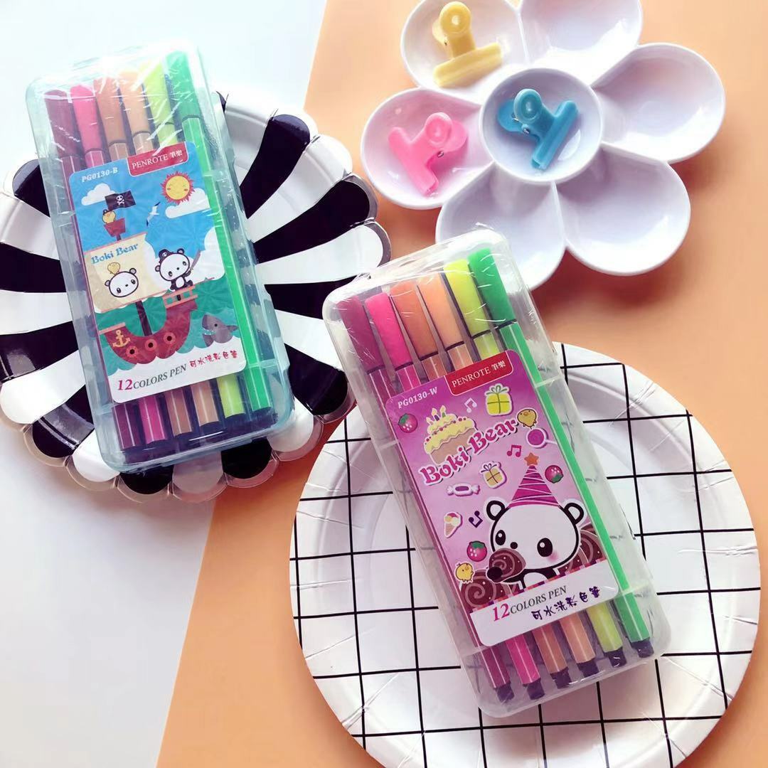 【PENROTE筆樂】細桿盒裝水洗彩色筆 (12色/24色/36色 )